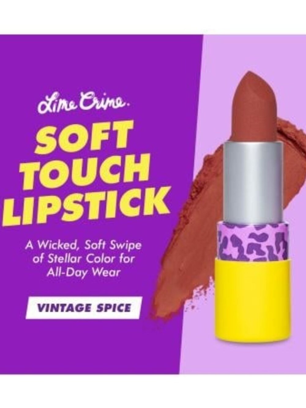 Lime Crime VINTAGE SPICE Soft Touch Matte Lipstick,  Discontinued NEW